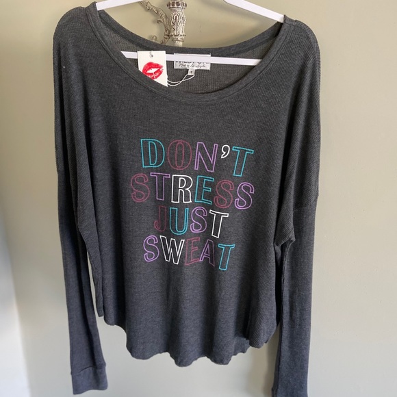 NWT Wildfox Don’t Stress Just Sweat Perry Thermal - Picture 3 of 6